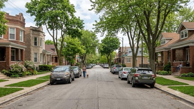 Chicago, Illinois residential neighborhood street